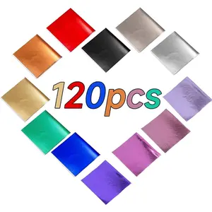 Gold Leaf Sheets 12 Colors 120 Sheets for DIY Art Decoration Nails Handicrafts Bronzing Furniture Painting Resin
