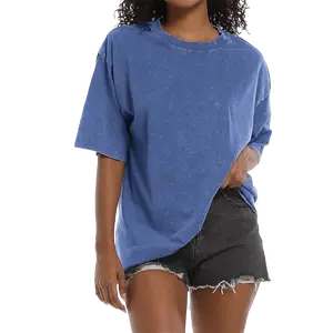 Holafish Women's Fullsize Acid Washed Heavy Cotton Vintage Unisex Short Sleeve Loose Fit Casual Streetwear Crewneck T-Shirt Soft Breathable Fabric for Everyday Wear Top Summer Basic Tee Minimalist Round Neck Long Sleeve Top Sunflower Menswear Thought