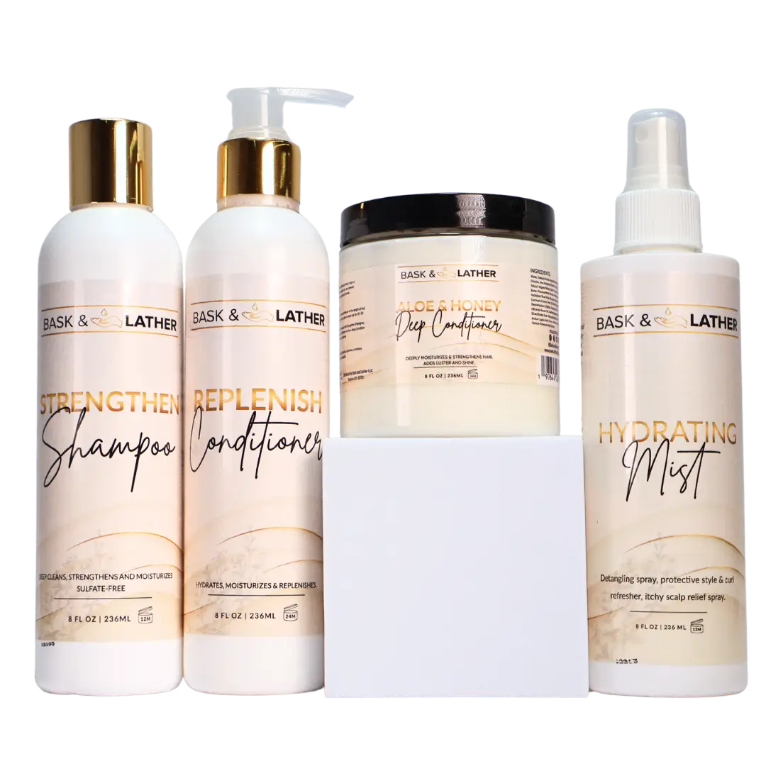 Bask and Lather Wash Day Bundle hair loss - Shampoo Conditioner Rosemary