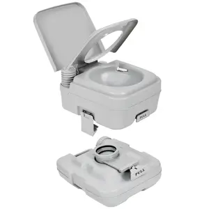 OEDRO 2.6 Gallon 10L Portable Toilet Flush Commode Potty Outdoor Indoor Travel Camping OEDRO 2.6 Gallon 10L Portable Toilet Flush Commode Potty Outdoor Indoor Travel Camping