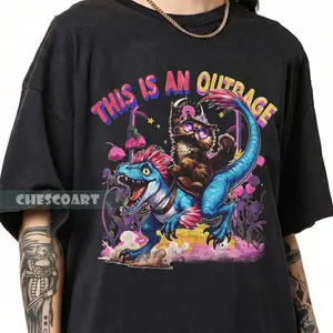[Sale up to 50%] [Free Ship] Vintage This is an Outrage T-Shirt, Princess Donut and Mongo Top, Dungeon Crawler Carl Shirt