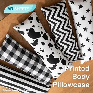 [Memorial Day Sale]NTBAY Printed Body Pillowcase – Soft Microfiber Long Pillow Cover Cute Aesthetic Pattern Envelope Closure 20x54 Inches