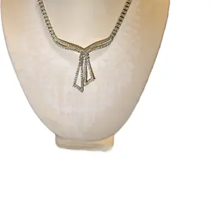 Geometric Rhinestone Evening Necklace Set