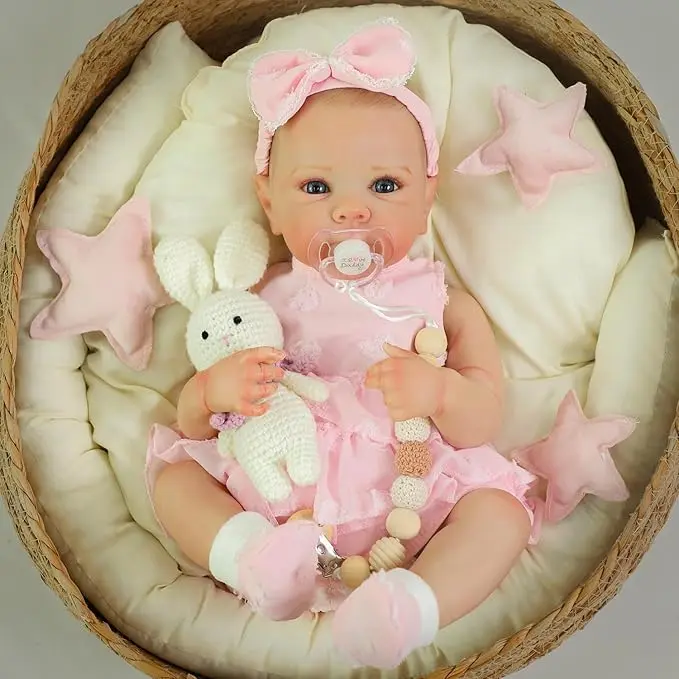 #Summervibes [WOOROY] Realistic Reborn Baby Doll - Excellent Gift for Birthday Christmas Gift and New Year, 20 In Cute Lifelike Real Life Baby Doll Newborn Baby Doll Girl with Soft Full Vinyl Body and Accessories, Birthday & Christmas Gift for Kids 3+