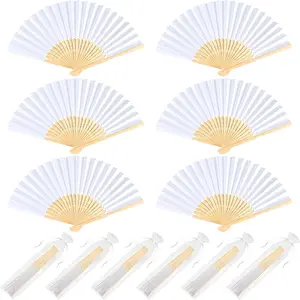 20 Bamboo Handheld Fans with Gift Bags, Perfect Wedding Gifts, Bridal Shower Souvenirs, Party Favors, Elegant Event Accessories