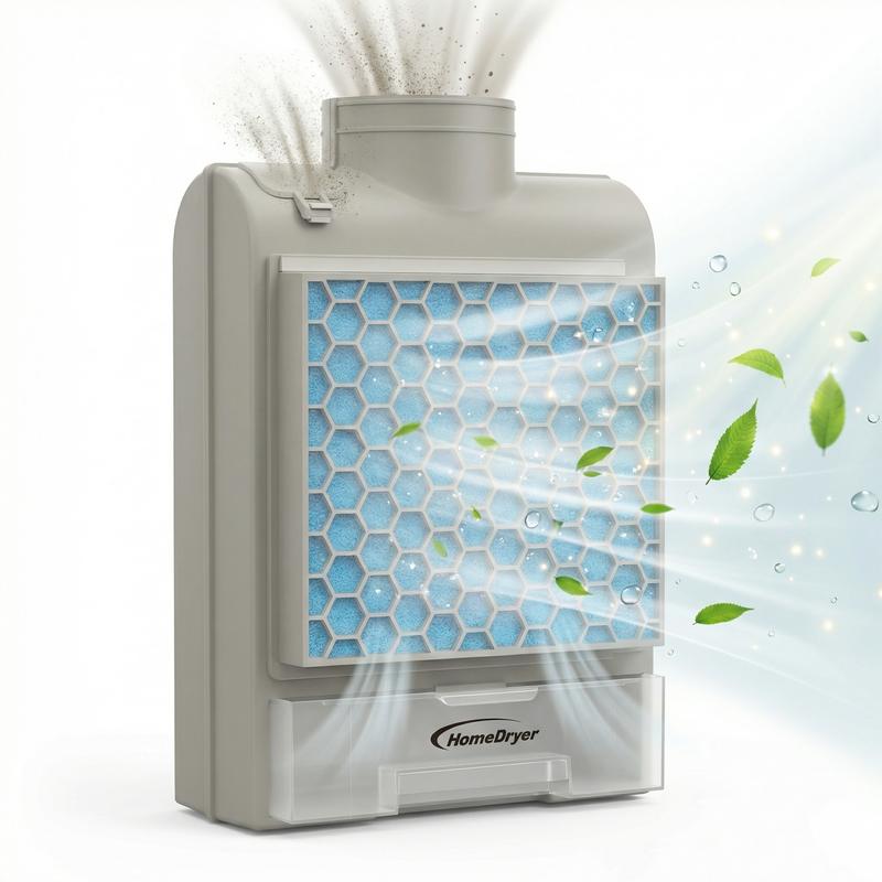 Gray Indoor Dryer Vent 2026 New Upgraded, Dryer Vent Box With Stainless Steel Screen Filter, Enhanced Air Quality Water Drawer System, Plus 6 Extra Polyester Filters for Electric Clothes Dryers