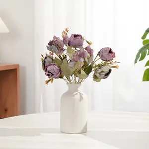 Vintage Artificial Peony Hydrangea Bouquet, Silk Fake Flowers for Home Wedding Decor, DIY Centerpieces & Room Aesthetic