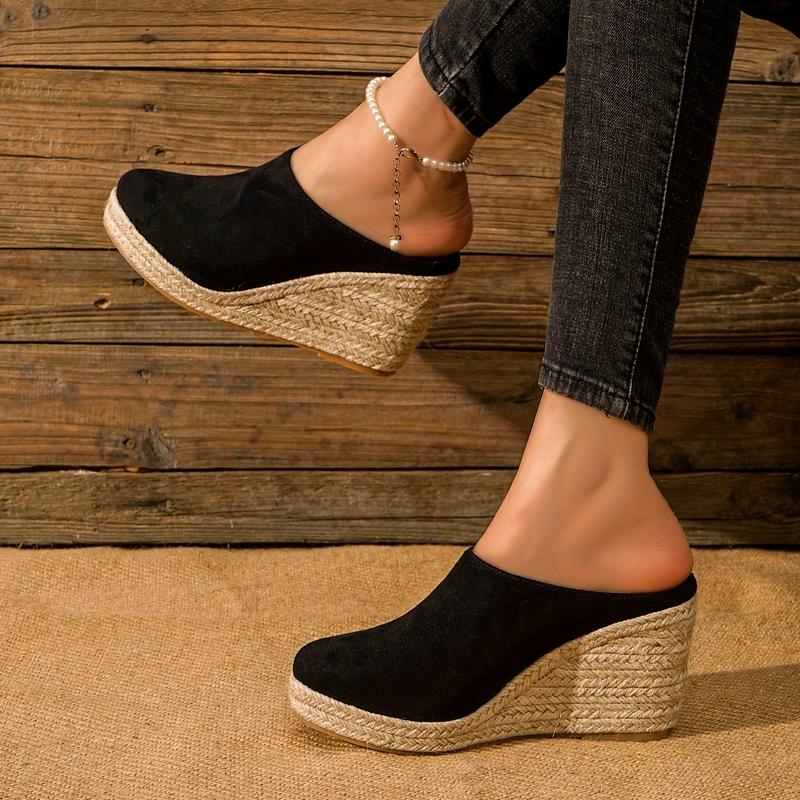 Women's wedge sandals, comfortable closed heelless pumps, casual summer ...