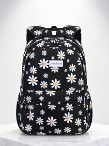 Kids Floral Print Backpack, Adjustable Straps, Large Capacity, Casual Style, School Backpacks, Suitable for School, Travel, Sports, Daily Use, Back-To-School Gift, Floral Pattern