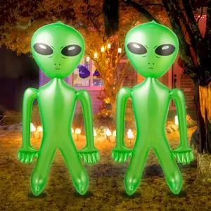 60 Inch (5 ) Giant Alien Inflatable - Pack of 2 -  Green Alien, for  Prize, Alien Halloween Decorations Theme Party Favors Photo Prep & Decorations