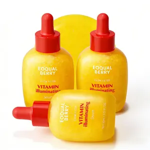 3pcs  EQQUALBERRY Vitamin IlluminatingSerum - Brightening Vitamin C Serum withNiacinamide I Strengthens skin barrier IHydrates using Ceramide and HyaluronicAcid, 1.01oz/30ml