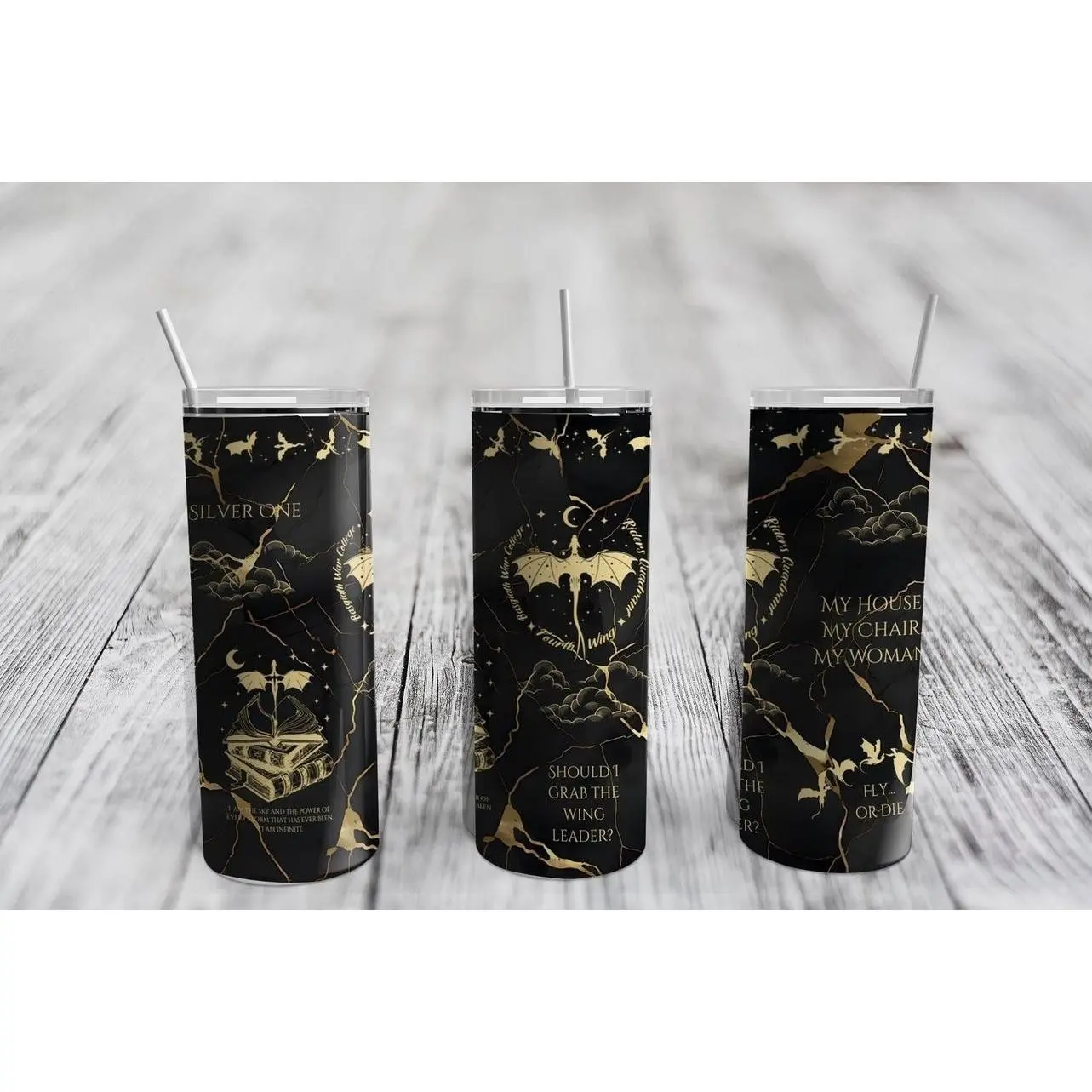 Fourth Wing Skinny Stainless Steel Tumbler 20oz , Flip Top Add On/New Fruit Infused Option!