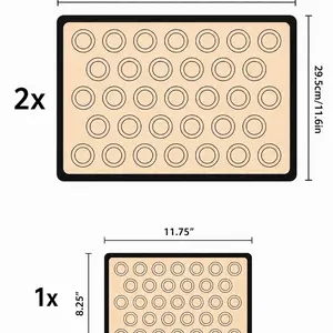 3-Pack Silicone Baking Mat Set - Reusable Nonstick Sheets in Black Color for Easy Baking Oven Safe BPA Free Bakeware 2 Half Sheets 1 Quarter Sheet Heat Resistant Eco-friendly