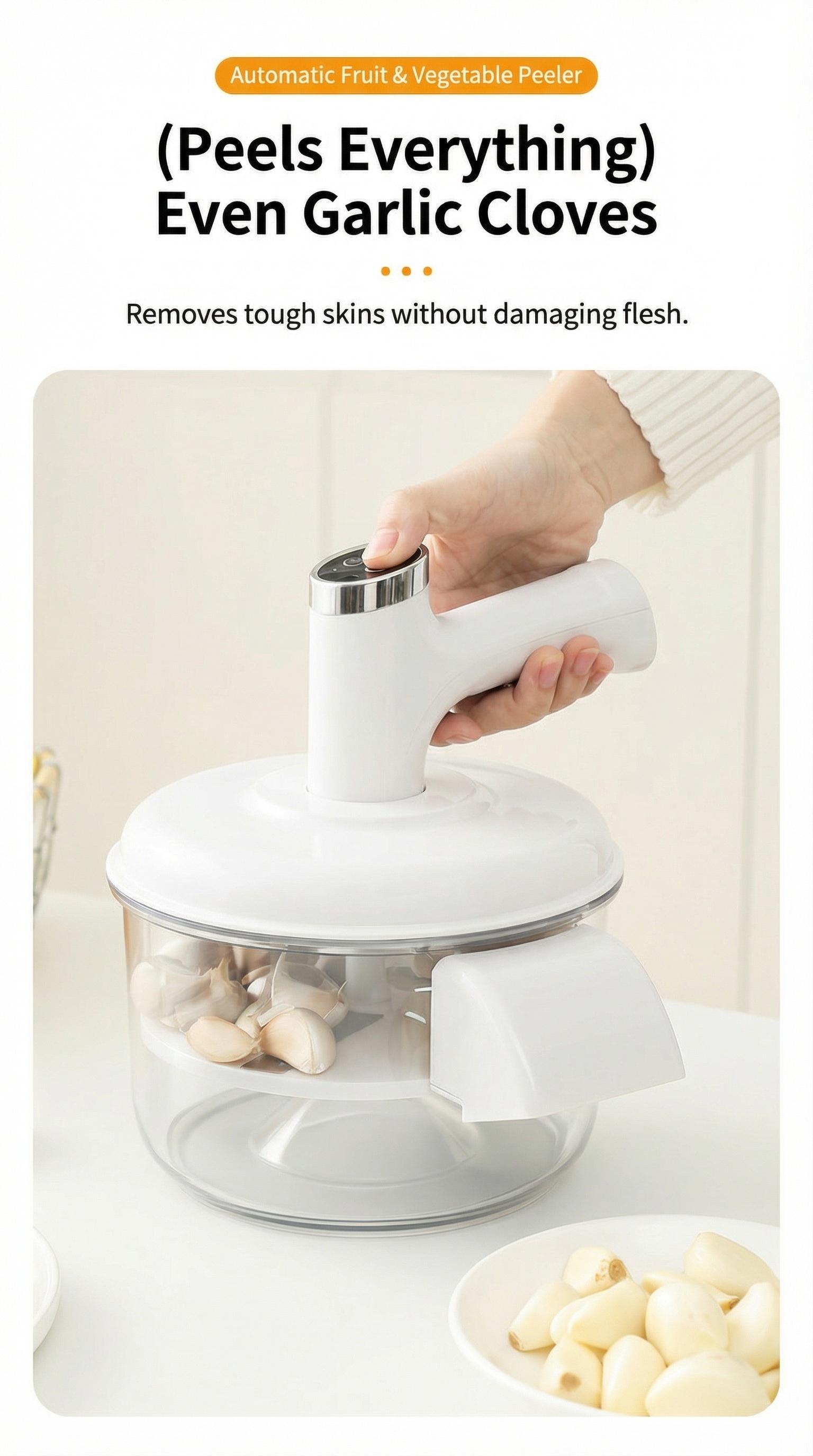 Multifunctional Automatic Vegetable Peeler, One-Button Operation, Fast Peeling, Suitable for Home or Commercial Kitchen, Food Prep Tool, Vegetable Cutting Slicer