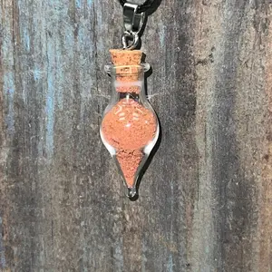 1883 red brick dust in tear drop necklace