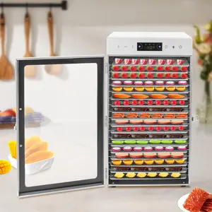 Food Dehydrator, 18 Stainless Steel Trays Fruit Dryer with Adjustable Temperature 131-140 ℉ & Timer, Countertop Large Fruit Dryer Machine with Lock Catch, Electric Auto Food Dry Machine, 110V 800W