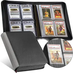 PREZA The Original Slab Binder - Graded Card Storage Binder - Holds 32 Graded Slabs - Premium Trading Card Album compatible with PSA, BGS, and SGC (Black)
