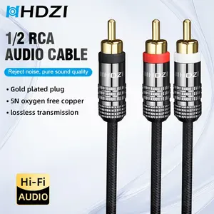 Hhdzi Rca Audio Cable, Gold Plated Plug, 5n Oxygen-Free Copper, Hi-Fi Sound Transmission, Home Theater, Speaker System Setup
