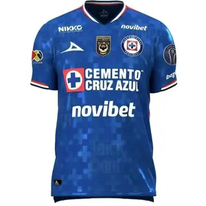 Cruz Azu1 25/26 Home Blue Jersey, Liga MX Short Sleeve Soccer Shirt for Men and Women, Fan Edition Kit