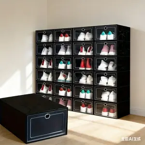 12/24 packs of household stacked shoe boxes | Dust-proof and moisture-proof, and can be stacked indefinitely