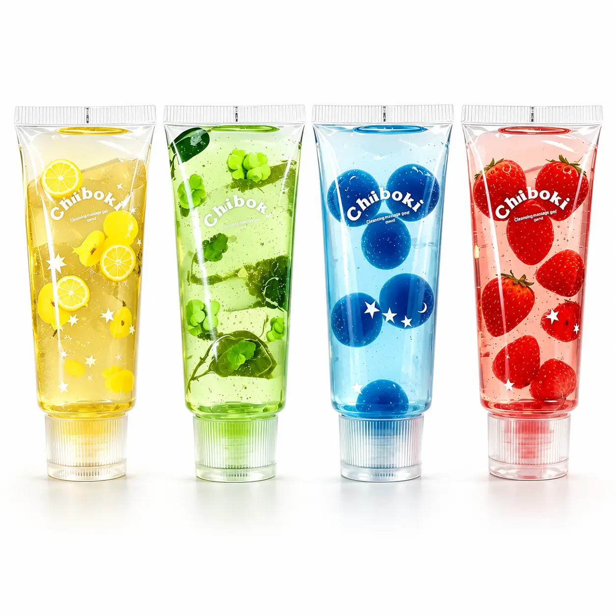 Chiboki Toothpaste Tube Squishy Toy with Fruit Granules, Clear Gel Sensory Fidget Stress Relief Squeeze Toy, Soft ASMR Decompression Toy for Kids Adults, Office Desk Gift