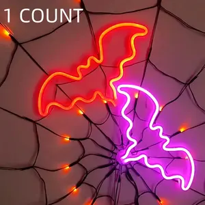 Halloween Bat Design Neon Sign, USB Or Battery Powered LED Light, Decorative Neon Sign for Party, Game Room and Bedroom, Halloween Party Decoration, Led Neon Lights