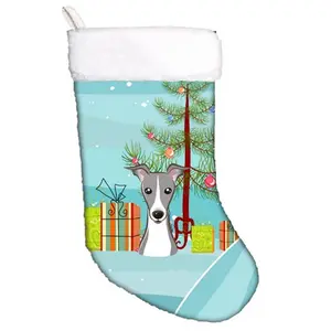Carolines Treasures  Christmas Tree & Italian Greyhound Christmas Stocking