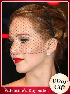 Elegant Black Bridal Veil with Headband Perfect for Wedding Ceremony Party and Special Occasions, Face Veils