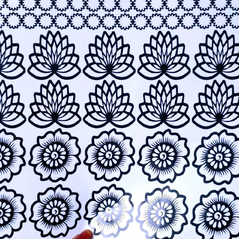 Freestyle Patttern And Strips Henna Stencil/Sticker Combo (3N1).