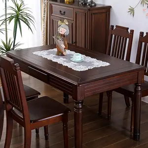 Elegant Lace Table Runner with Floral Pattern, Polyester Decorative Cover for Dining Tables, Coffee Tables, TV Stands