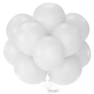 PartyWoo White Balloons 20pcs 18 Inch Matte White Latex Balloons for Wedding Bridal Graduation Engagement Baby Shower Gender Reveal Easter Anniversary Birthday Tea Party Decorations White-Y13