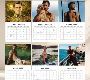 J0nathan Bailey Calendar 2026, Jonathan Bailey Fan Merch, Celebrity Wall & Office Decor, New Year Actor Gift, Unique Holiday Fan Gift