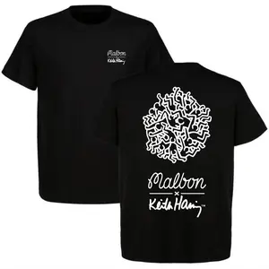 Malbon Golf Keith Haring Style Collaboration Graphic T-Shirt Artistic Streetwear Unique Design Casual Outfit, malbon shirt, graphic tee, art streetwear, trendy fashion, casual style