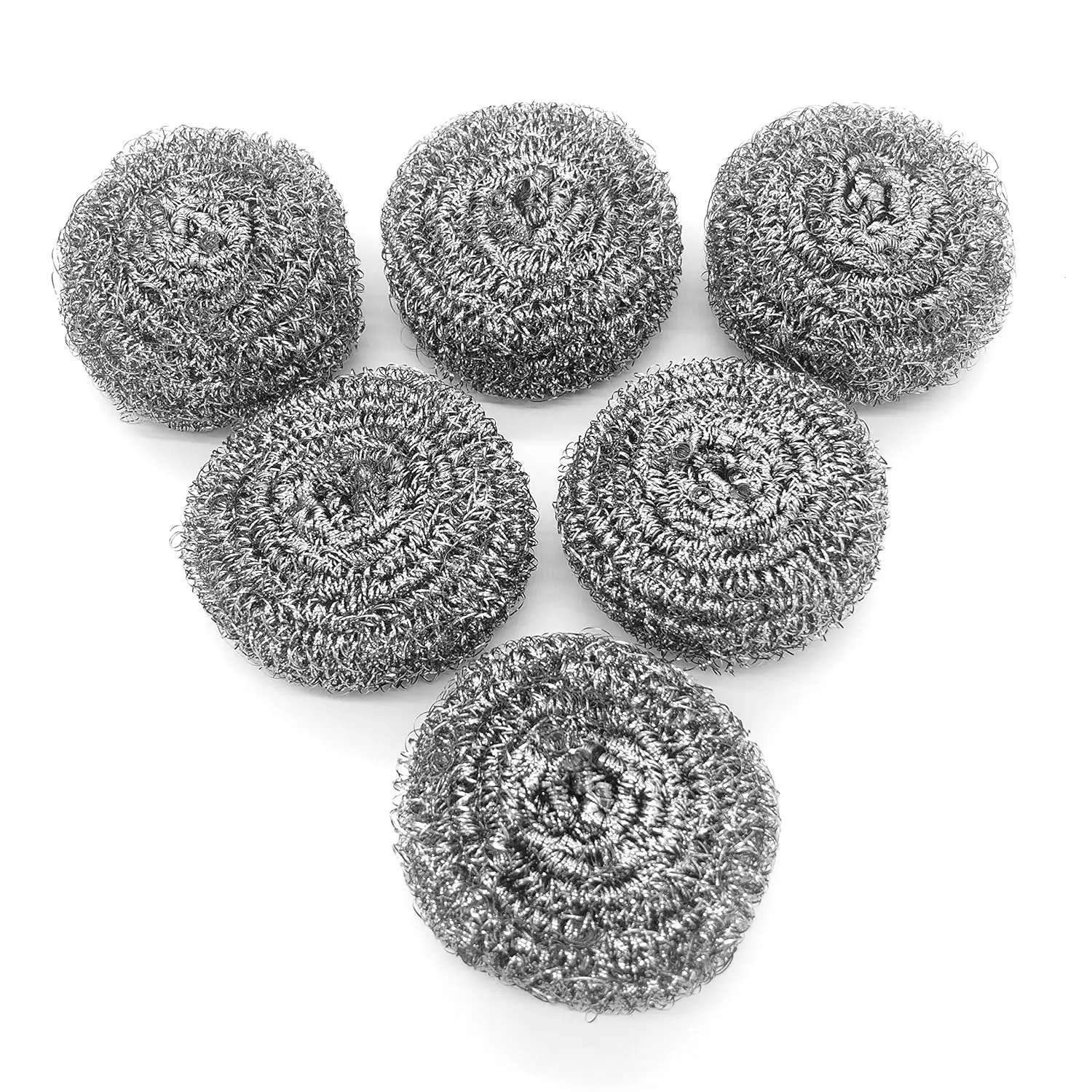 6 Pack Stainless Steel Wool Sponge Scrubber, Scrubbing Scouring Pad for Baby-Friendly Kitchens, Bathrooms