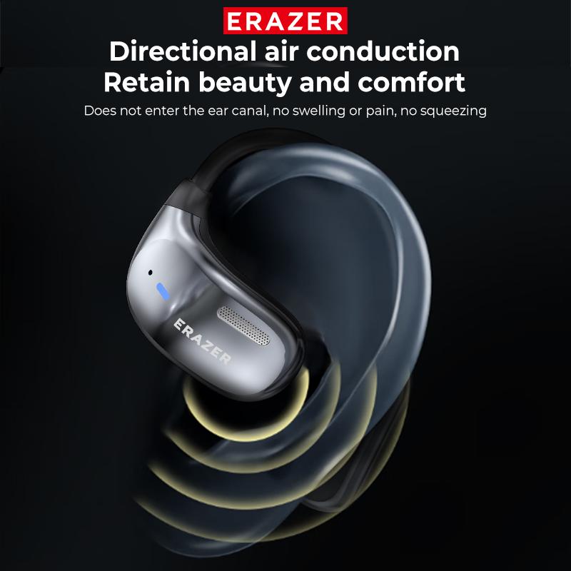 ERAZER XF23 Bluetooth Wireless Headset UV Disinfection Full Color Display Headphones OWS HIFI Stereo Full Color Display Headphones for Listening to Music and Calls, UV Anti-Virus Cleaning Headphones with Microphone
