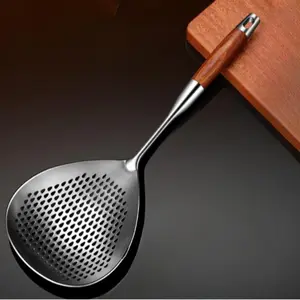 Stainless Steel Large Colander Spoon, 1pc Kitchen Filter Spoon, Kitchenware Stainless Steel, Durable Kitchen Utensils for Cooking & Baking, Kitchen Tool, Kitchen Cooking Accessories