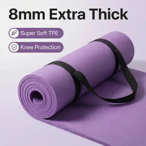 M-7 Extra Thick Non-Slip Yoga Mat with Strap - Professional Heavy-Duty Pink Fitness Mat for Pilates,Gym Workouts, Home&Studio Use - Cushioned Joint Support,Slip Surface, Durable Exercise Mat for Joint Protection & Stability Training crunchie Solar