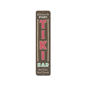 Tiki Bar Vertical Welcome Sign