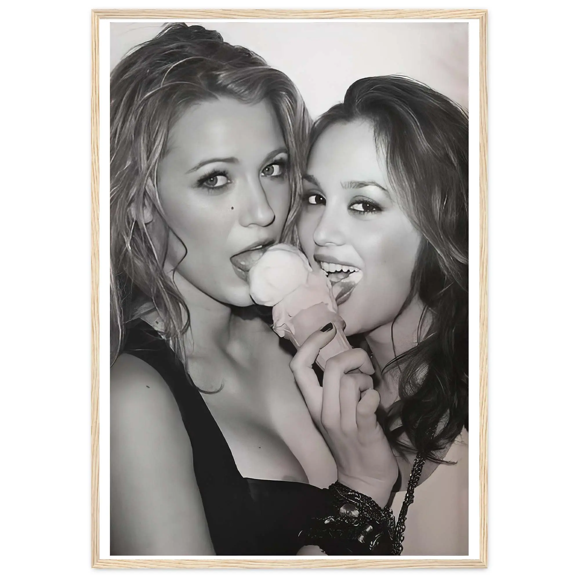 Blair Waldorf Serena Van Der Woodsen Poster Black And White Wall Art Fashion Pri