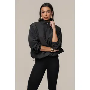 Black Oversized Funnel Jacket