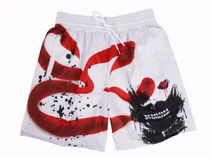 Tokyo Ghoul Kaneki Men's Basketball Shorts Workout Sport Knee Pants with Pockets Athletic Sweat Walking Summer Shorts