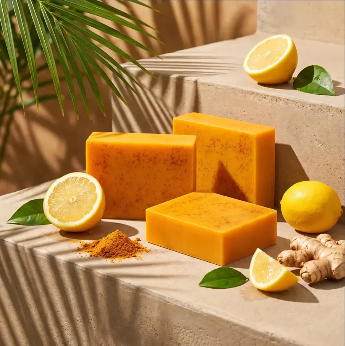 Brightening Cleansing Soap for Face & Body –  Lemon Turmeric Kojic Acid Soap for Dark Spots, Uneven Skin Tone, Hydrating Body Care & Daily Skincare,sohochic natural