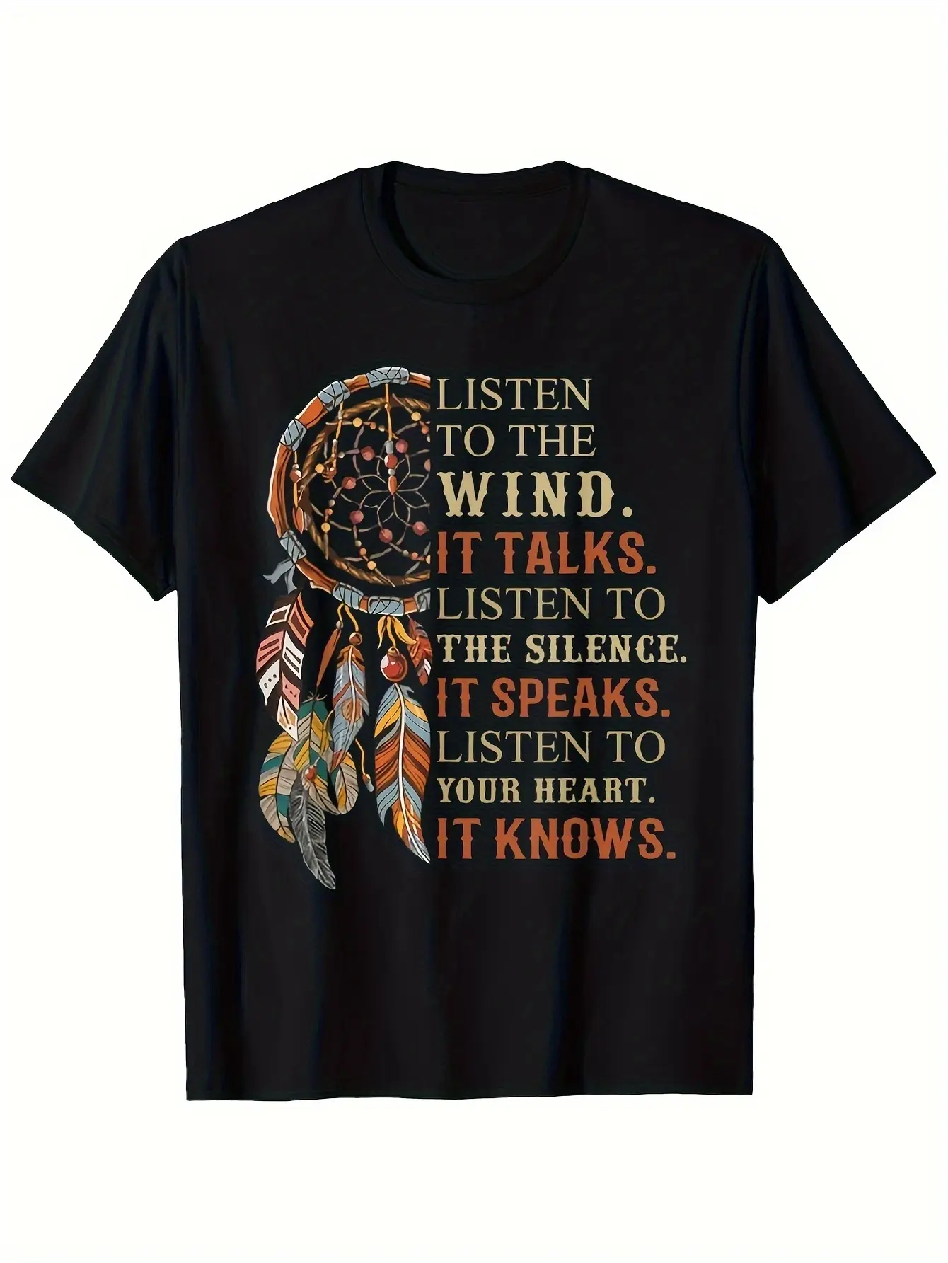 Native American Inspired Dreamcatcher Graphic T-Sh unisex soft cotton short sleeve t shirt, vintage graphic casual tee for men women teens, perfect birthday holiday gift for camping travel gym daily street  wear