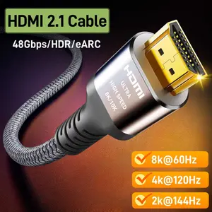 8K HDMI Cable, 48Gbps 4K@120Hz 8k@60Hz hdmi 2.1 Cables,Compatible with Soundbar eARC HDR10 VRR Dolby Vision Atmos HDCP 2.2 & 2.3 Gaming PS5 Xbox Series X Apple TV Roku Monitor