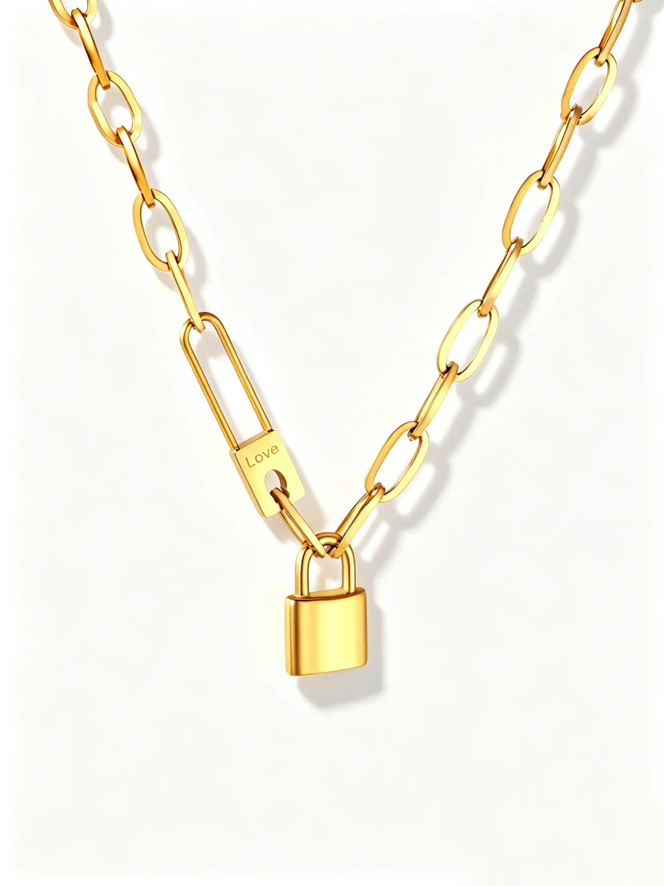 Lock Clasp Pendant Necklace, Fashion Necklace, Minimalist Metal Chain Necklace, Retro Hip Hop Style, Elegant Daily Wear Jewelry, Ideal Gift For All Occasions