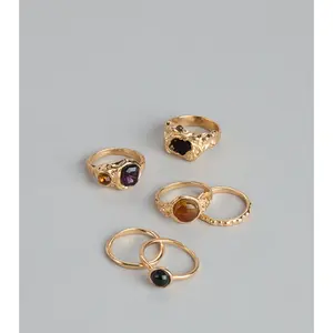 Glam Treasure Stone Ring Set