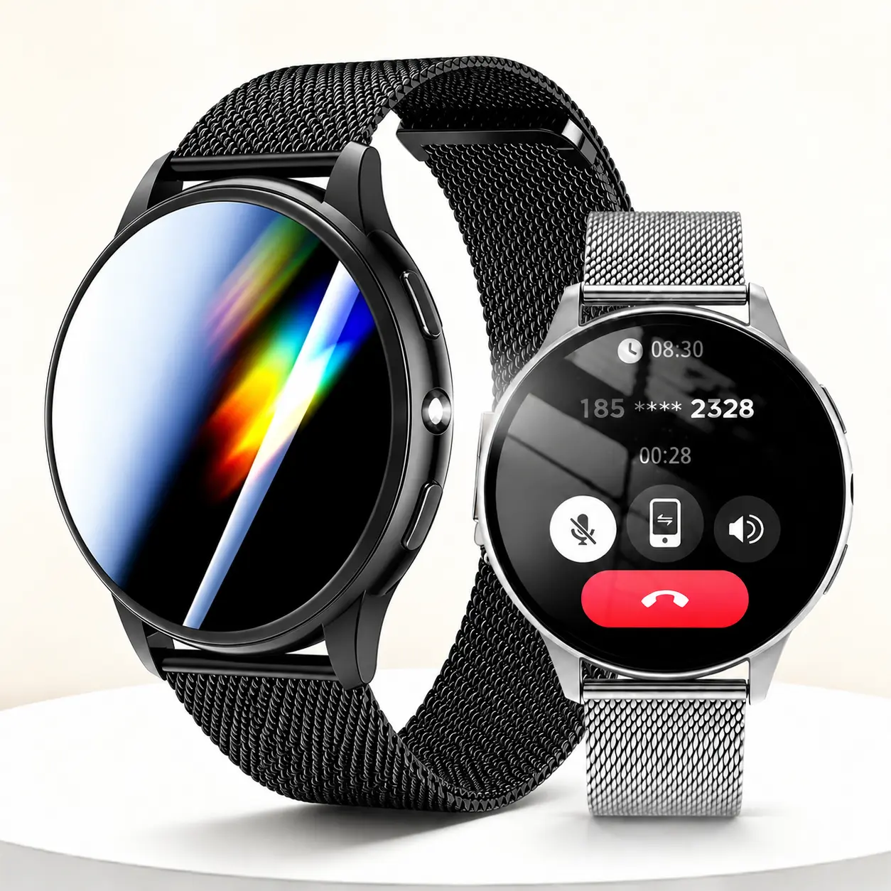 Unisex Smartwatch - Full Touchscreen, Android & iPhone Compatible, Calling Support, Music Control, Sedentary Reminders, Ideal Holiday Gift for Partners, Parents
