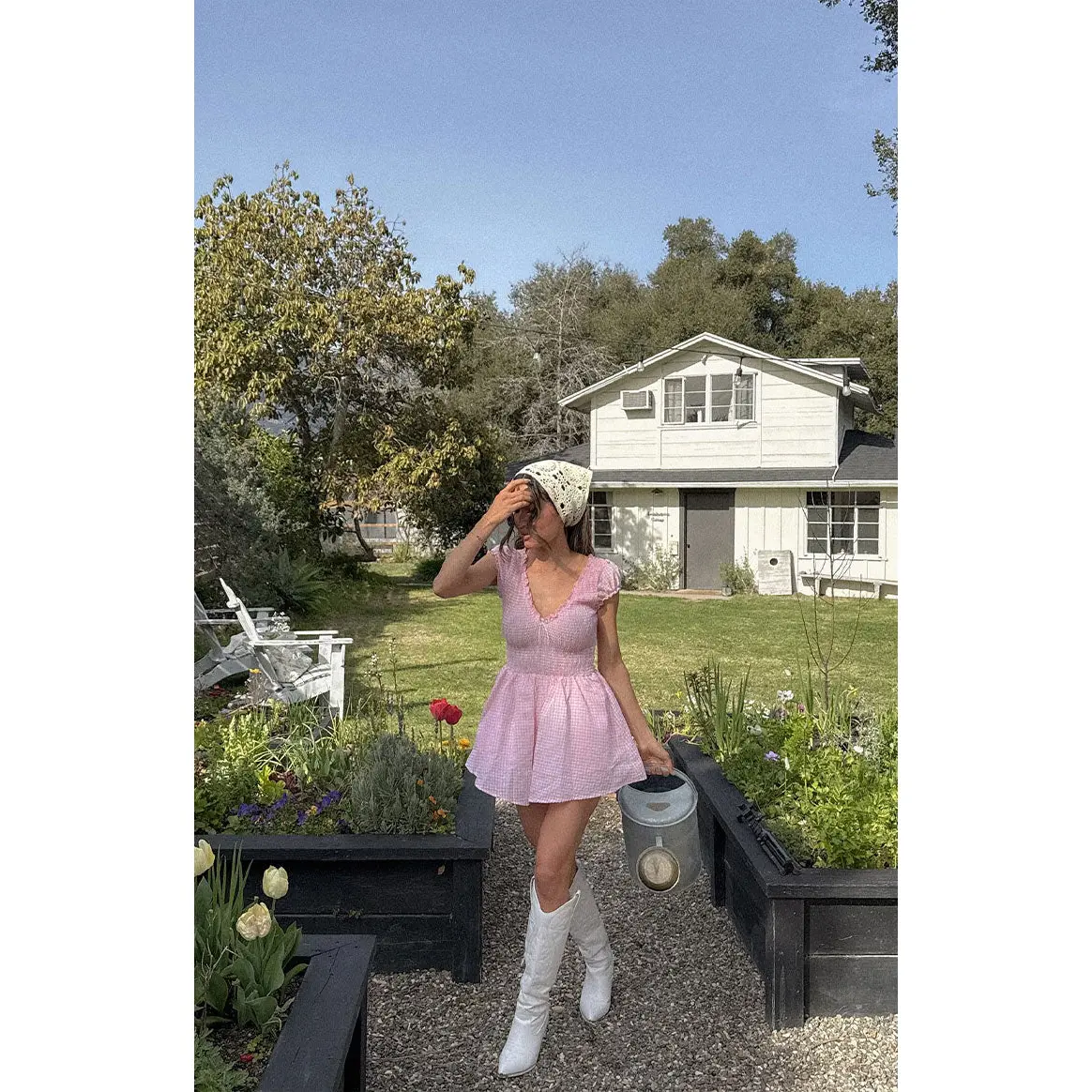 Raldo Pink Gingham Playsuit