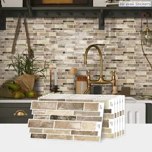 7/14/21 Piece 3D Self-Adhesive Wall Stickers, Durable Vinyl Material, Size 24.6x12 Cm, Thickness 1.0-1.2 Mm, Splash Resistant, Kitchen Bathroom Sink Splash Guard Decor