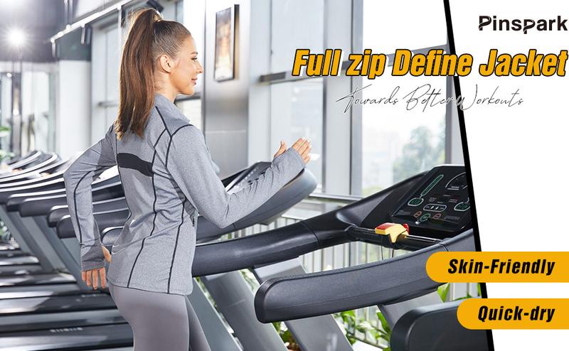 PINSPARK Women Sports Jackets Workout Full Zip Track Tops Running Yoga Jacket Breathable Activewear tracksuit flexible tracksuit workout set Springtok